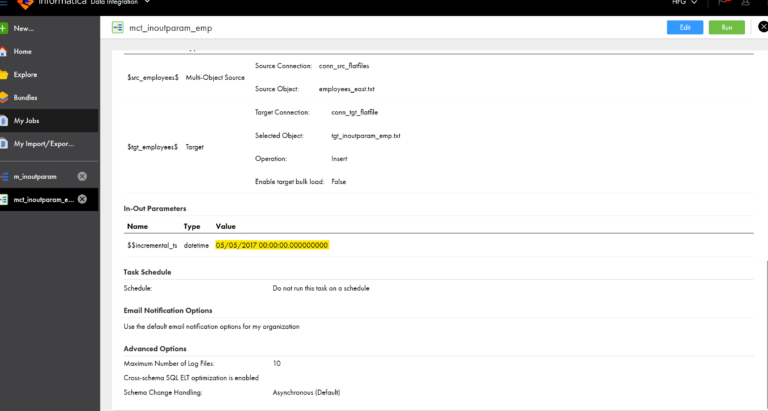 IN-OUT PARAMETER IN IICS - hireforceglobal